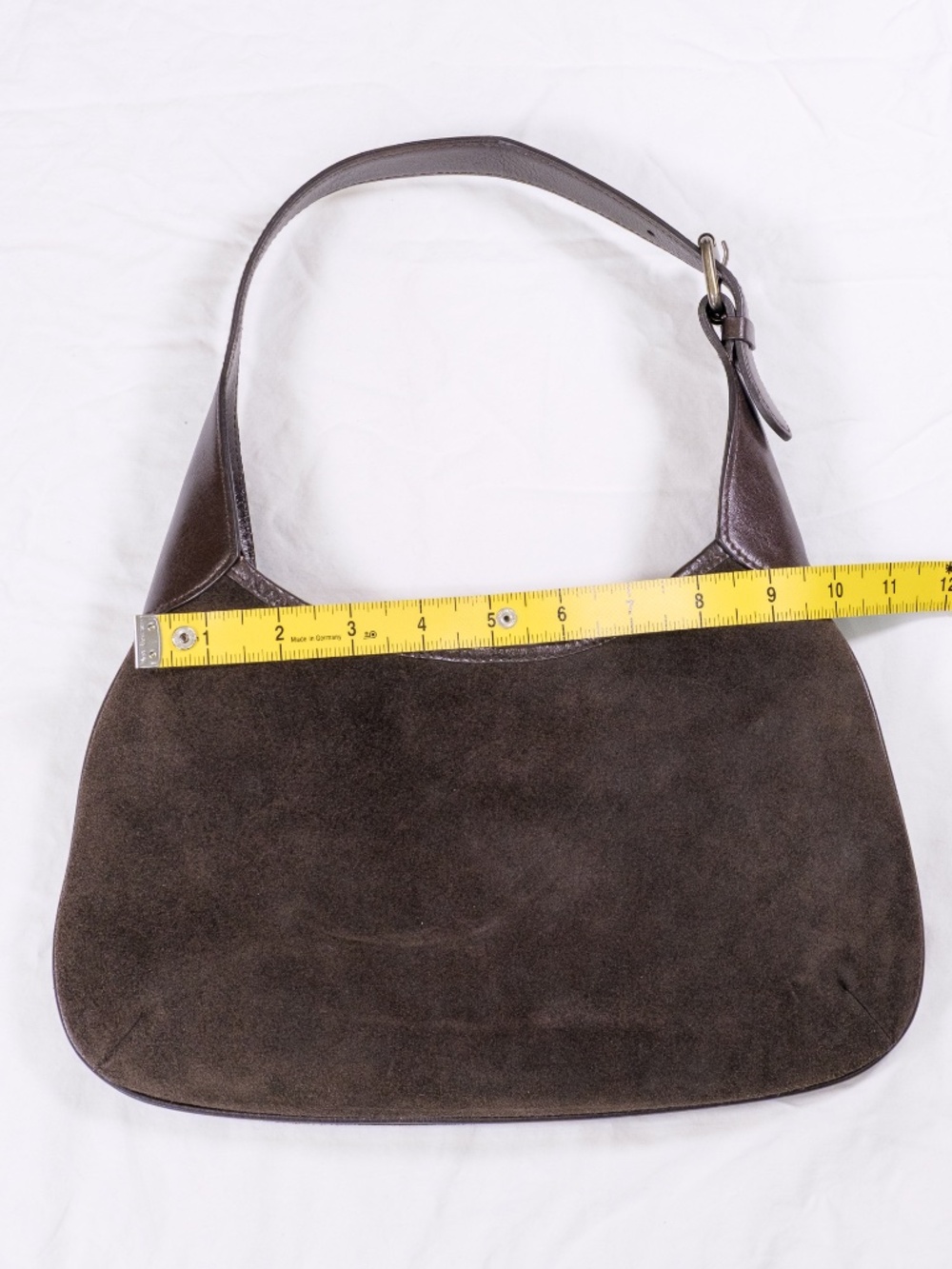 Banana Republic Dark Brown Suede Shoulder Hobo Bag Purse - Picture 6 of 11